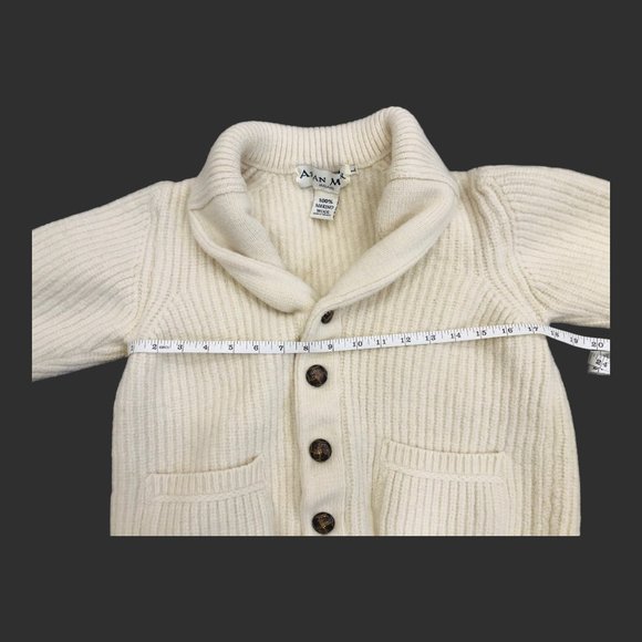 Aran Mor Ireland Button Up Wool Sweater 100% Merino Wool Children's Large - Picture 4 of 10
